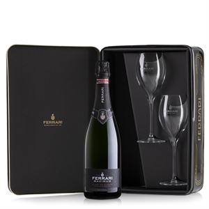 FERRARI MAXIMUM BRUT + 2 BICCHIERI LATTA