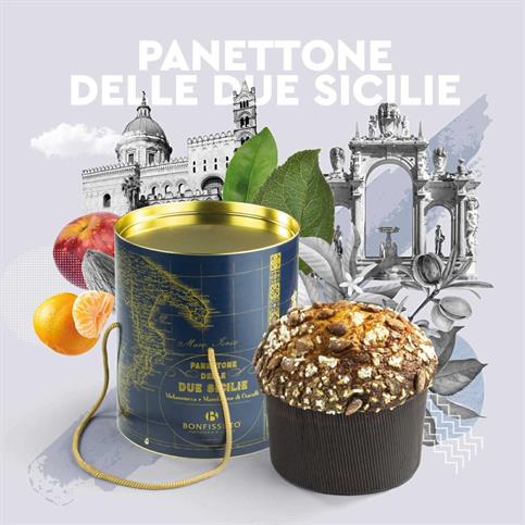 PANETTONE BONFISSUTO IN LATTA MELANNURCA E MANDARINO KG 1