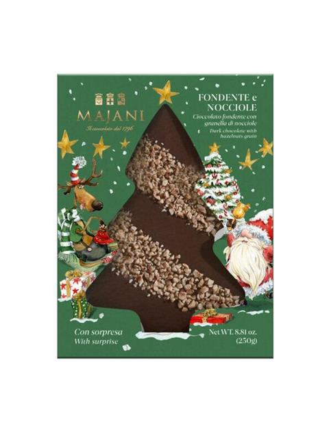 ALBERO PIATTO MAJANI DI CIOCCOLATO FONDENTE E MANDORLE GR 250