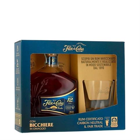 FLOR DE CANA 12Y CL70 + BICCHIERE