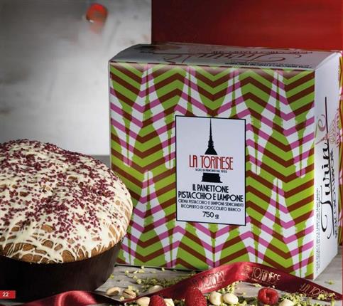 PANETTONE LA TORINESE LAMPONE E PISTACCHIO GR 750