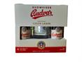 BUDWEISER CONFEZIONE 4 BOTT CL 50 + BOCCALE